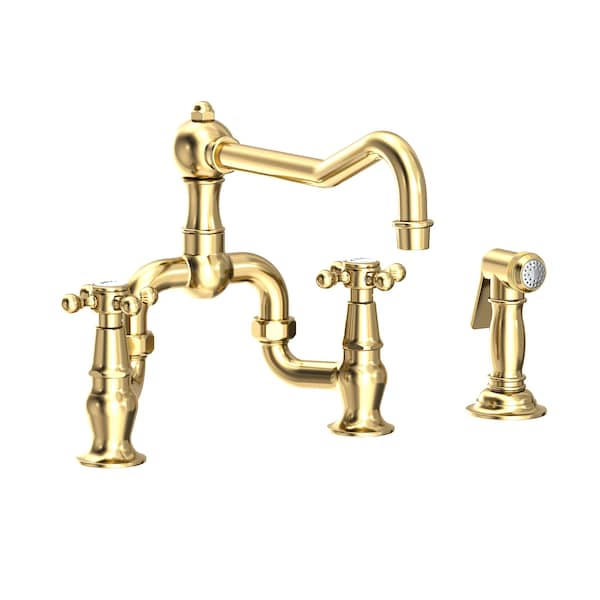 Newport Brass Kitchen Bridge Faucet With Side Spray in Forever Brass (Pvd) 1/1/9452 - main